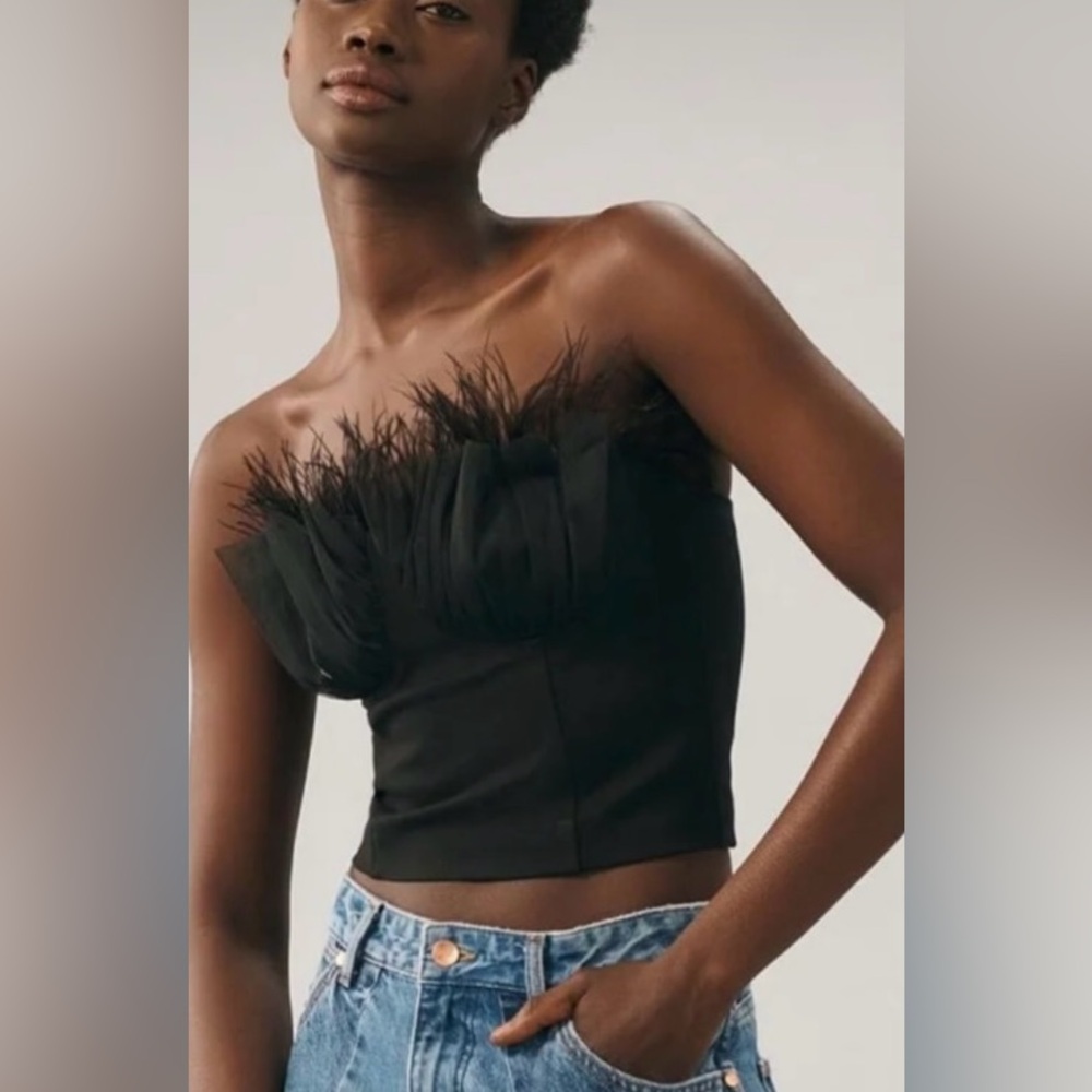 Eva Franco Strapless Tulle Corset Top